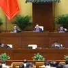 Phó Chủ tịch Quốc hội Nguyễn Đức Hải điều hành phiên họp thảo luận về công tác thực hành tiết kiệm, chống lãng phí. (Ảnh: Văn Điệp/TTXVN)