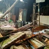 Ngôi nhà bị phá hủy sau trận động đất ở tỉnh Surigao del Sur, Philippines, ngày 3/12/2023. (Ảnh: THX/TTXVN)