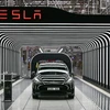 Mẫu xe điện Model Y Gigafactory của Tesla trưng bày tại Gruenheide, đông nam Berlin, Đức. (Nguồn: AFP/TTXVN)