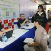 Các tập đoàn, doanh nghiệp Nhật Bản tham gia tuyển dụng tại Ngày hội Việc làm Doanh nghiệp Nhật Bản. (Ảnh: Thanh Vũ/TTXVN)