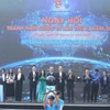 Các đại biểu thực hiện nghi thức khai mạc Festival Thanh niên Quốc tế lần thứ 2, năm 2023. (Ảnh: Minh Đức/TTXVN)