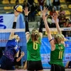 Đội tuyển Bóng chuyền Nữ Việt Nam tiếp tục gây ấn tượng mạnh ở Giải Vô địch châu Á 2023 tại Thái Lan khi lần đầu trong lịch sử giành vé vào bán kết sau trận thắng Tuyển Bóng chuyền Nữ Australia 3-0. (Ảnh: TTXVN phát)