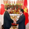 Chủ tịch nước Võ Văn Thưởng tiếp Chủ tịch Đảng Cộng sản Nhật Bản Shii Kazuo. (Ảnh: Thống Nhất/TTXVN)