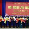 Kiện toàn ban Thường vụ tỉnh ủy Quảng Nam nhiệm kỳ 2021-2026. (Ảnh: Trần Tĩnh/TTXVN)