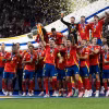 Tại EURO 2024, Tây Ban Nha toàn thắng cả 7 trận ở giải đấu, đánh bại hàng loạt đối thủ tên tuổi để đăng quang ngôi vô địch. (Ảnh: THX/TTXVN)