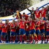 Tại EURO 2024, Tây Ban Nha toàn thắng cả 7 trận ở giải đấu, đánh bại hàng loạt đối thủ tên tuổi để đăng quang ngôi vô địch. (Ảnh: THX/TTXVN)