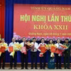 Kiện toàn ban Thường vụ tỉnh ủy Quảng Nam nhiệm kỳ 2021-2026. (Ảnh: Trần Tĩnh/TTXVN)