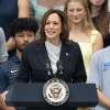 Phó Tổng thống Mỹ Kamala Harris phát biểu tại Nhà Trắng, Washington, D.C. (Ảnh: THX/TTXVN)