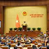 Bộ trưởng Bộ Lao động-Thương binh và Xã hội Đào Ngọc Dung, thừa ủy quyền của Thủ tướng Chính phủ trình bày Báo cáo kết quả thực hiện các mục tiêu quốc gia về bình đẳng giới năm 2023. (Ảnh: TTXVN)