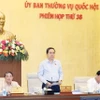 Chủ tịch Quốc hội Trần Thanh Mẫn phát biểu khai mạc phiên họp thứ 38 Ủy ban Thường vụ Quốc hội. (Ảnh: Thống Nhất/TTXVN)