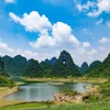 Núi Mắt thần trong Công viên địa chất toàn cầu non nước Cao Bằng. (Ảnh: TTXVN phát)