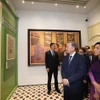 Tổng Bí thư, Chủ tịch nước Tô Lâm và Phu nhân thăm Khu di tích Trụ sở Hội Việt Nam Cách mạng Thanh niên. (Ảnh: Trí Dũng/TTXVN)