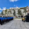 Đoàn Đại biểu công nhân lao động Thành phố Hồ Chí Minh dành một phút mặc niệm tưởng nhớ Chủ tịch Hồ Chí Minh tại Công viên tượng đài Bác Hồ (Phố đi bộ Nguyễn Huệ, Quận 1, Thành phố Hồ Chí Minh). (Ảnh: Thanh Vũ/TTXVN)