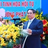 Thủ tướng Phạm Minh Chính phát biểu tại lễ khai giảng. (Ảnh: Dương Giang/TTXVN)