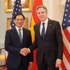 Bộ trưởng Ngoại giao Bùi Thanh Sơn và Bộ trưởng Ngoại giao Hoa Kỳ Antony Blinken. (Ảnh: Kiều Trang/TTXVN)