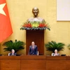 Chủ tịch Quốc hội Trần Thanh Mẫn chủ trì chất vấn và trả lời chất vấn. (Ảnh: Doãn Tấn/ TTXVN)
