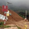 Hàng nghìn m3 đất đá taluy dương tại Km13+400m, tỉnh lộ 112 thuộc khu vực bản Tà Xùa, xã Tà Xùa, huyện Bắc Yên (Sơn La) bị sạt lở do mưa lớn, ngày 5/8/2024. (Ảnh: TTXVN phát)