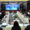 Quang cảnh Hội nghị Chuyển đổi quy tắc cụ thể mặt hàng trong khuôn khổ AKFTA ở Quảng Ninh:. (Ảnh: Đức Hiếu/TTXVN)