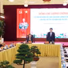 Chủ tịch nước Lương Cường làm việc với Tòa án Nhân dân Tối cao. (Ảnh: Lâm Khánh/ TTXVN)