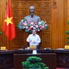 Thủ tướng Phạm Minh Chính chủ trì họp Thường trực Chính phủ về một số Luật. (Ảnh: Dương Giang/TTXVN)