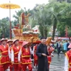 Nghi lễ rước trong Lễ dâng hương tưởng niệm các Vua Hùng năm 2023. (Ảnh: Thống Nhất/TTXVN)