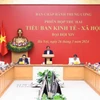 Thủ tướng Phạm Minh Chính, Trưởng Tiểu ban Kinh tế-Xã hội Đại hội đại biểu toàn quốc lần thứ XIV của Đảng, chủ trì phiên họp thứ hai của Tiểu ban. (Ảnh: Dương Giang/TTXVN)