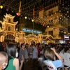 Chùa Long Tiên, một trong những điểm nhấn trên tuyến phố đi bộ Bài Thơ, thành phố Hạ Long, tỉnh Quảng Ninh. (Ảnh: Thanh Vân/TTXVN)