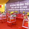 Lễ truy điệu và an táng 12 hài cốt liệt sỹ tại Nghĩa trang Liệt sỹ huyện Hải Lăng. (Ảnh: Nguyên Linh/TTXVN)