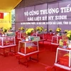 Lễ truy điệu và an táng 12 hài cốt liệt sỹ tại Nghĩa trang Liệt sỹ huyện Hải Lăng. (Ảnh: Nguyên Linh/TTXVN)