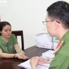 Đối tượng Trần Thị Thủy tại Cơ quan Công an. (Nguồn: Báo Nghệ An)