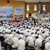 Quang cảnh míttinh hưởng ứng Tuần lễ Quốc gia Phòng, chống thiên tai năm 2024 tại Phú Thọ. (Ảnh: Tạ Toàn/ TTXVN)