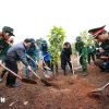 Thủ tướng Phạm Minh Chính trồng cây tại Lễ phát động “Tết trồng cây Đời đời nhớ ơn Bác Hồ.” (Ảnh: Dương Giang/TTXVN)
