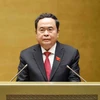 Chủ tịch Quốc hội Trần Thanh Mẫn phát biểu bế mạc Kỳ họp thứ 7, Quốc hội Khóa XV. (Ảnh: Doãn Tấn/TTXVN)