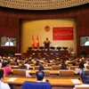 Giáo sư, tiến sỹ Nguyễn Xuân Thắng, Ủy viên Bộ Chính trị, Giám đốc Học viện Chính trị quốc gia Hồ Chí Minh, Chủ tịch Hội đồng Lý luận Trung ương phát biểu khai mạc và đề dẫn Hội thảo. (Ảnh: Văn Điệp/TTXVN)