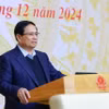 Thủ tướng phát biểu tại Phiên họp lần thứ nhất của Ban Chỉ đạo quốc gia về phát triển ngành công nghiệp bán dẫn. (Ảnh: Dương Giang/TTXVN)