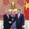 Chủ tịch Quốc hội Trần Thanh Mẫn tiếp ông Sommad Pholsena, Ủy viên Ban Chấp hành Trung ương Đảng Nhân dân Cách mạng Lào, Phó Chủ tịch Quốc hội Nhân dân Lào. (Ảnh: Thống Nhất/TTXVN)
