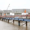 Công trường cầu Đại Ngãi 2 tại Sóc Trăng. (Ảnh: Tuấn Phi/TTXVN)