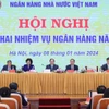 Thủ tướng Phạm Minh Chính dự Hội nghị triển khai nhiệm vụ ngành Ngân hàng năm 2024. (Ảnh: Dương Giang/TTXVN)