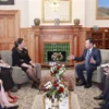 Chủ tịch Quốc hội Vương Đình Huệ hội kiến Toàn quyền New Zealand Dame Cindy Kiro. (Ảnh: Doãn Tấn/TTXVN)