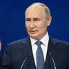 Tổng thống Nga Vladimir Putin phát biểu tại một sự kiện ở Moskva ngày 4/10/2023. (Ảnh: AFP/TTXVN)