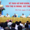 Thủ tướng Phạm Minh Chính chủ trì hội nghị tháo gỡ khó khăn, thúc đẩy sản xuất, tiêu thụ ximăng, sắt thép và vật liệu xây dựng. (Ảnh: Dương Giang/TTXVN)