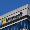Biểu tượng Microsoft tại một tòa nhà ở Chevy Chase, Maryland, Mỹ. (Ảnh: AFP/TTXVN)