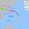 Đường đi của Bão số 3 lúc 13 giờ ngày 5/9/2024. (Ảnh: TTXVN phát)