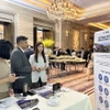 Gian giới thiệu của Trung tâm Đổi mới Sáng tạo Quốc gia Việt Nam (NIC) tại hội chợ. (Ảnh: Huy Tiến/TTXVN)