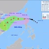 Hình ảnh đường đi của cơn bão Yinxing cập nhật lúc 5h ngày 8/11. (Nguồn: nchmf)