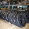 Các sản phẩm lốp xe tải chuẩn bị xuất xưởng tại Nhà máy DRC. (Ảnh: Trần Lê Lâm/TTXVN)
