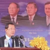 Chủ tịch CPP Samdech Techo Hun Sen phát biểu tại Lễ kỷ niệm. (Ảnh: AKP/TTXVN phát)