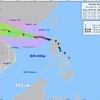 Đường đi của Bão số 3 lúc 13 giờ ngày 5/9/2024. (Ảnh: TTXVN phát)
