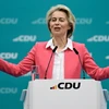 Chủ tịch Ủy ban châu Âu Ursula von der Leyen phát biểu tại một sự kiện ở Berlin, Đức ngày 8/5/2024. (Ảnh: AFP/TTXVN)