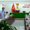 Bí thư Thành ủy Cần Thơ Lê Quang Mạnh phát biểu tại cuộc họp. (Ảnh: Thanh Liêm/TTXVN)
